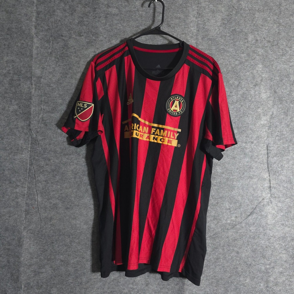 Adidas Atlanta United FC‎ Soccer Jersey Mens XL Black Red MLS Climalite Sports